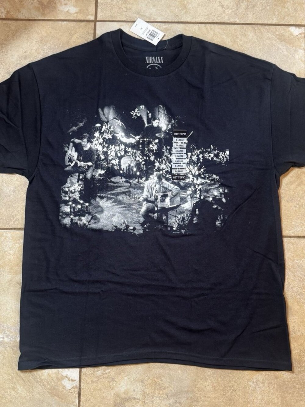 Nirvana Unplugged Band Photo Two-Sided T-Shirt X-LARGE New With Tags